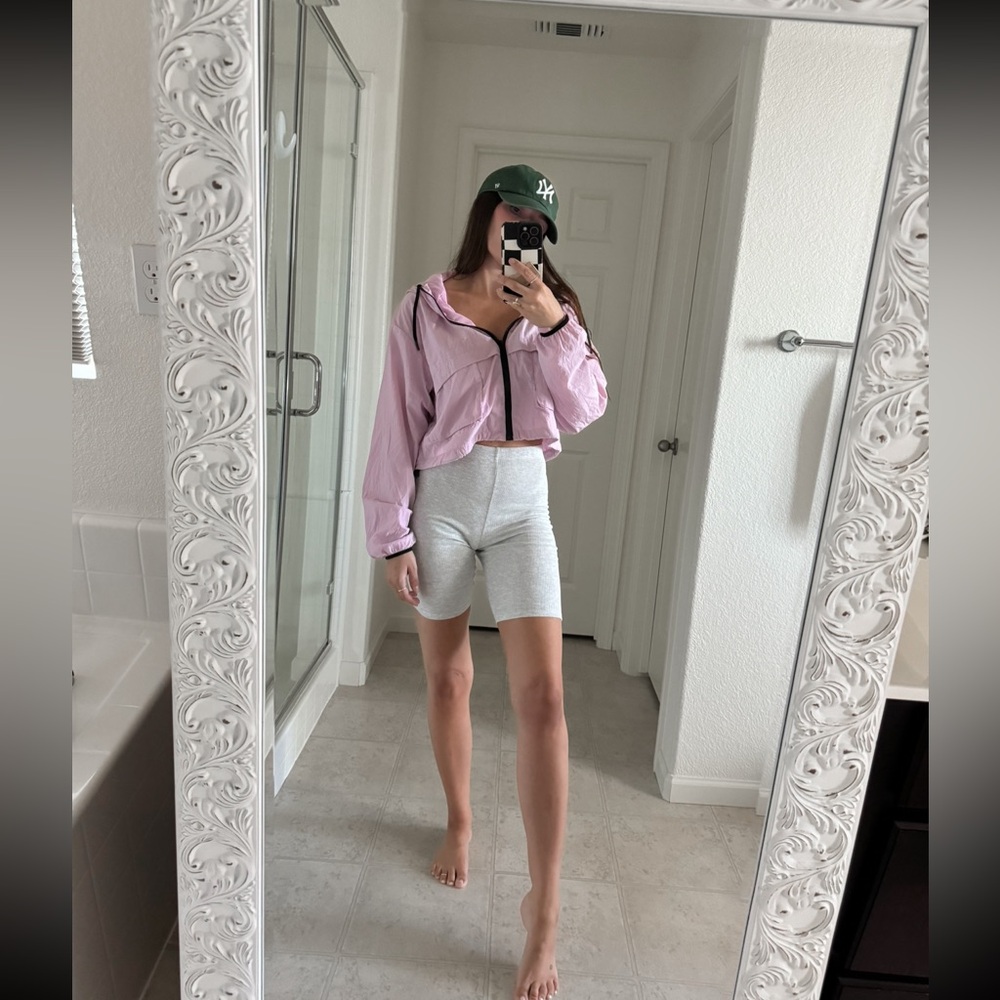 Pink windbreaker jacket